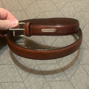 Ralph Lauren Brown Reptile Embossed Leather Belt Women’s Medium